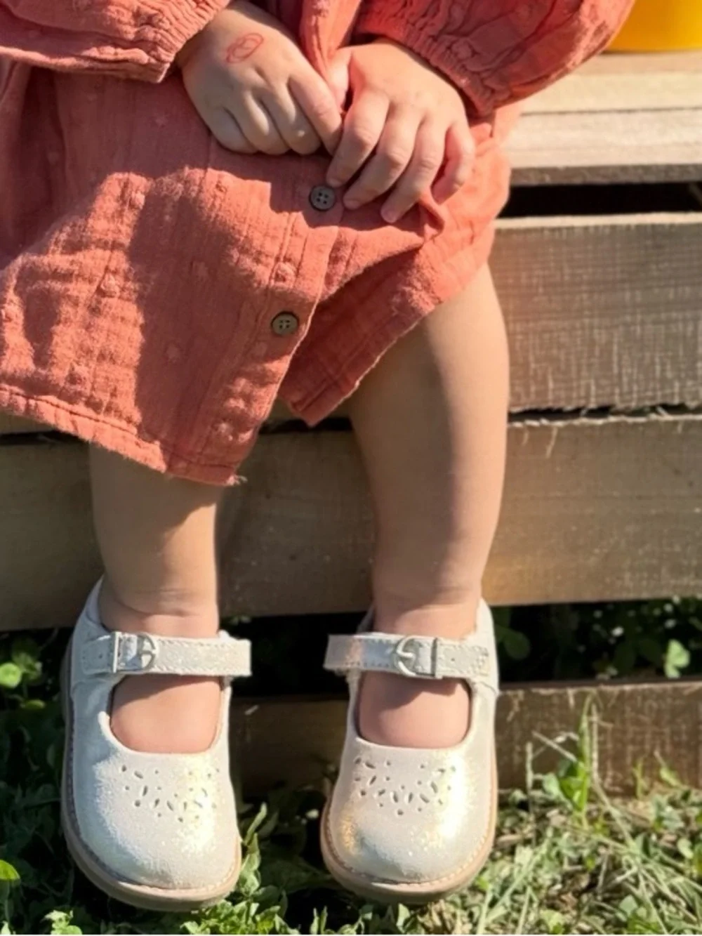 Stride Rite Toddler Mara Mary Jane Size 7 in Champagne ✨ No Box